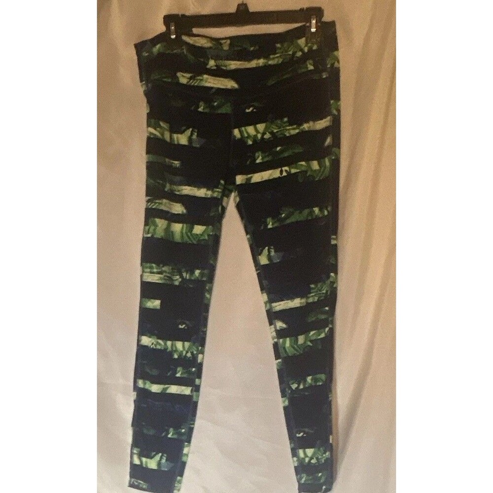Athleta Womens High Rise Ankle Leggings Stretch Green Navy small